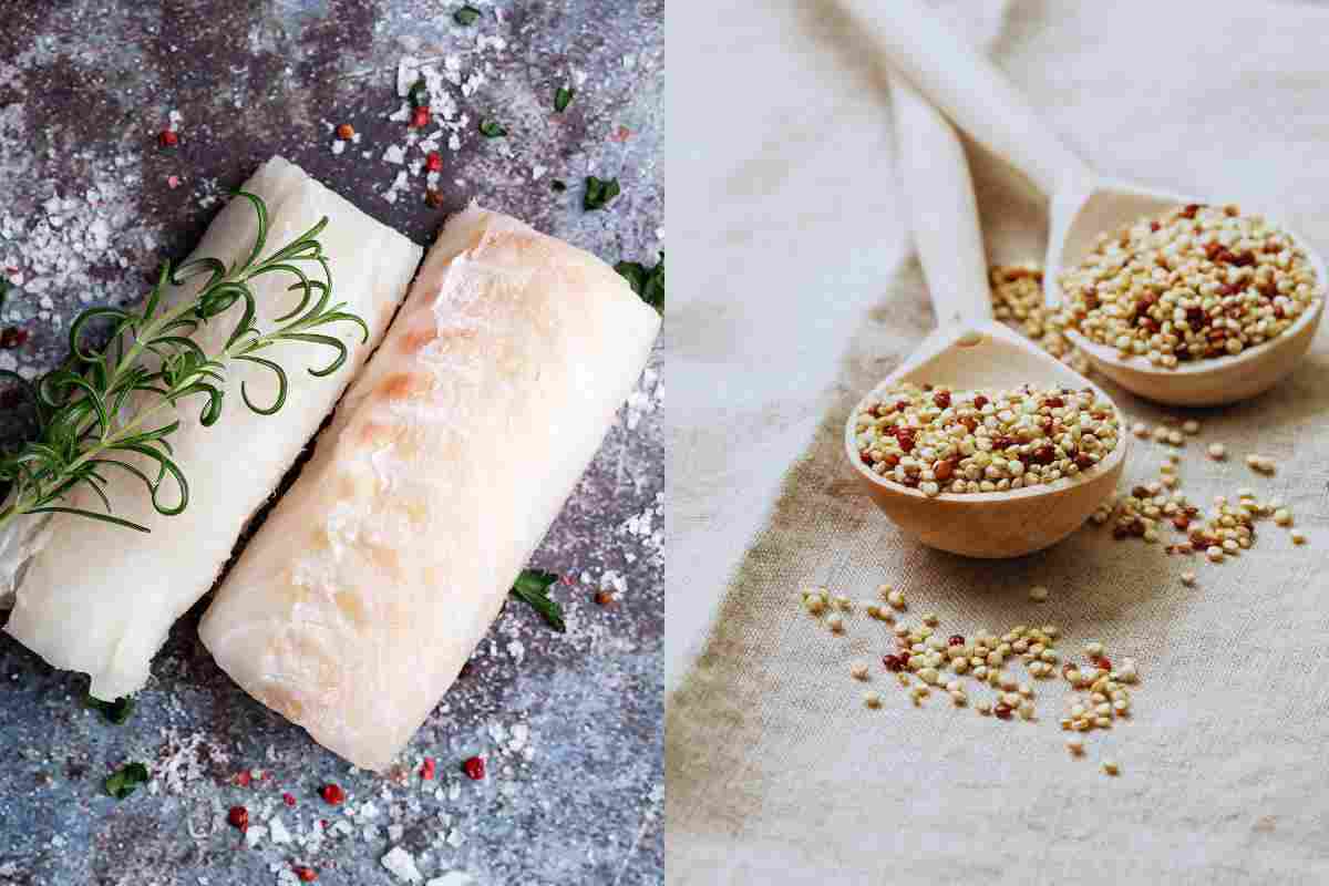 merluzzo quinoa e salsa, ingredienti di un piatto facile e gustoso