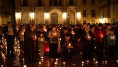 Fedeli uniti in preghiera: il rosario per Papa Francesco in piazza San Pietro